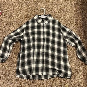 Grey and white flannel